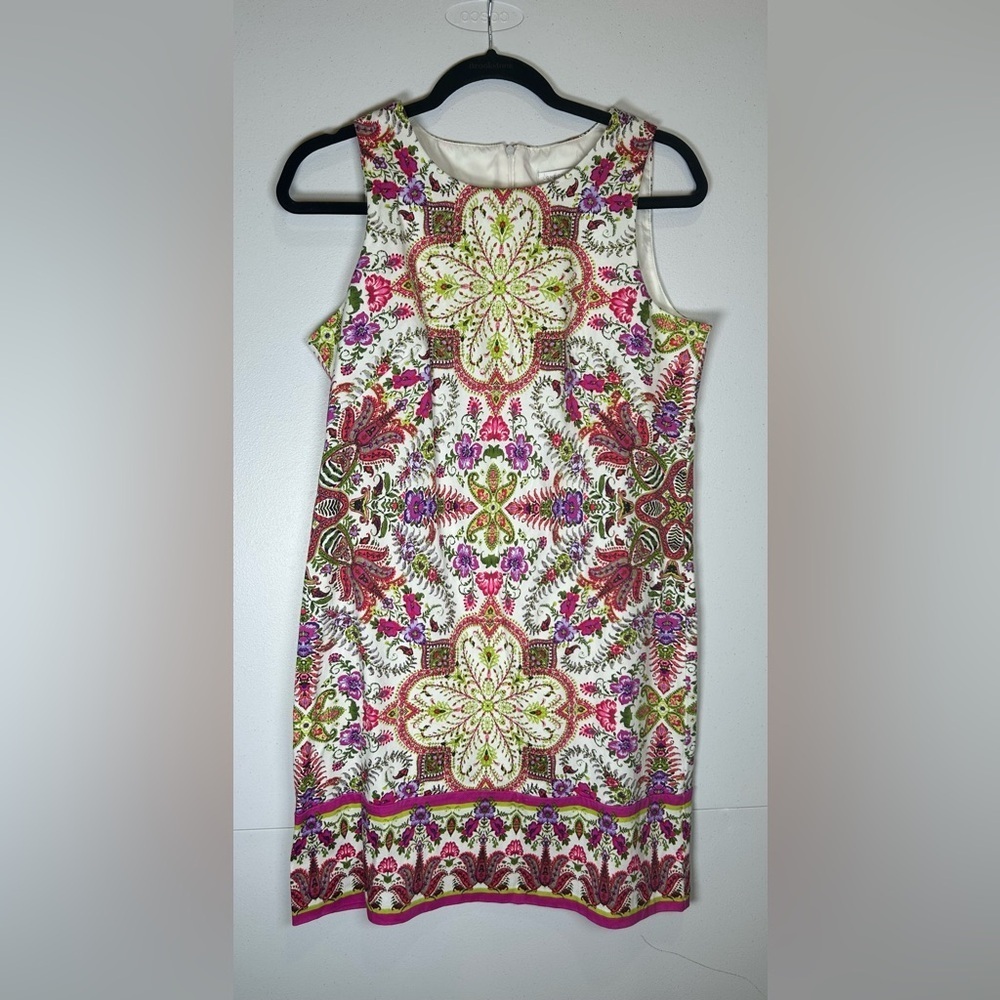 London Times Multicolor Flora Sheath Dress. Size 10.